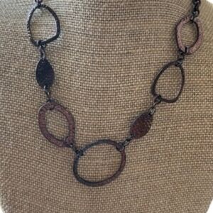 Hope Collection Hammered Metal Link Necklace & Earrings